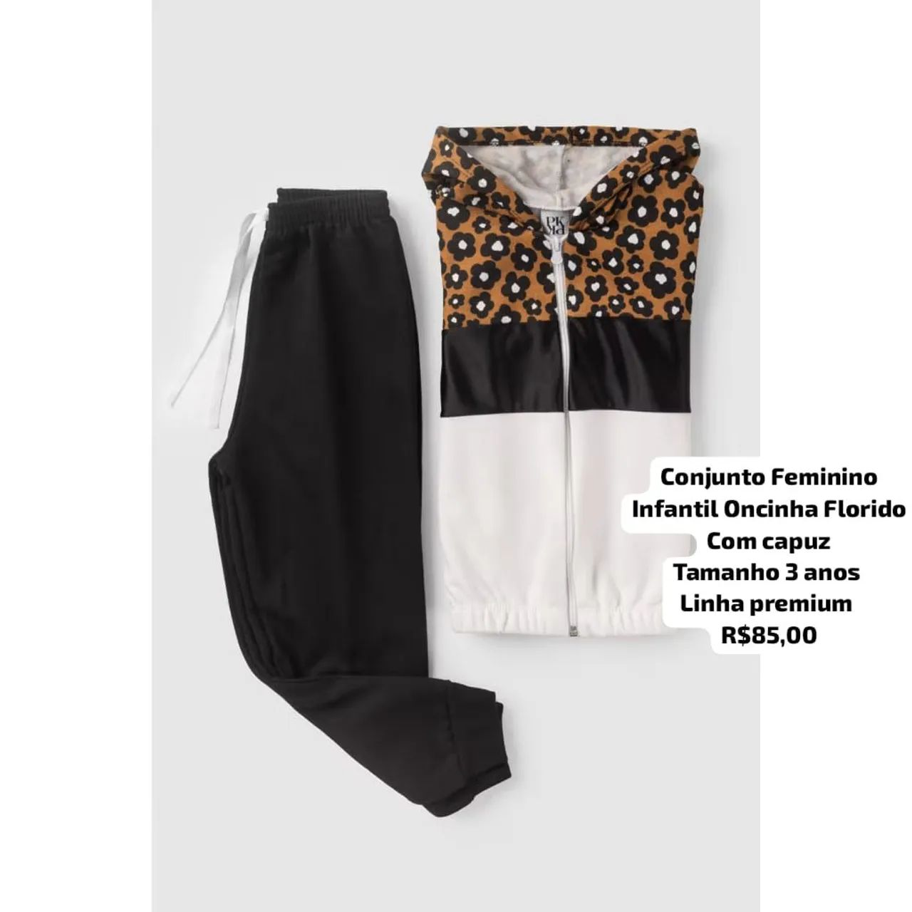 Conjunto Feminino Infantil Oncinha Florido linha premium luxo  - Foto 4