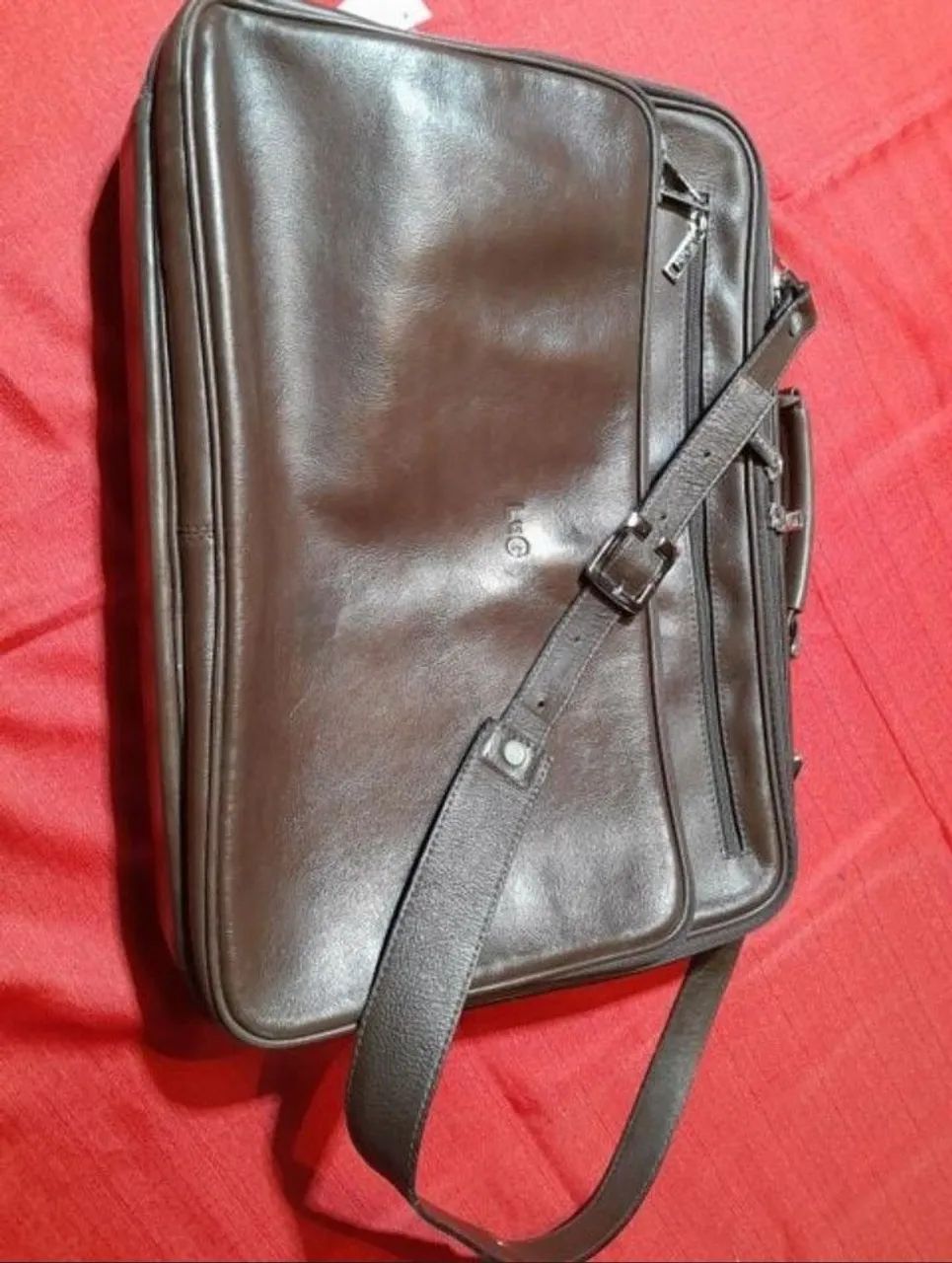 bolsa executiva de couro marrom