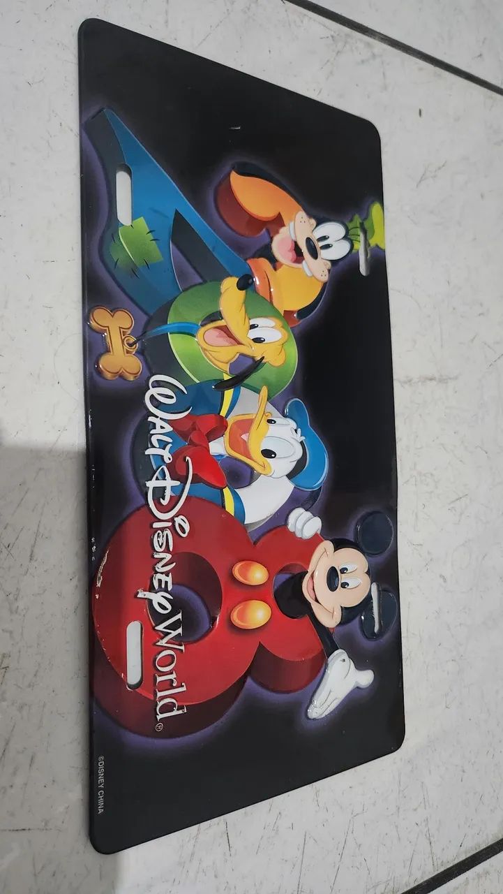 Placa de Licença Vintage de metal temática do Walt Disney World 2008 