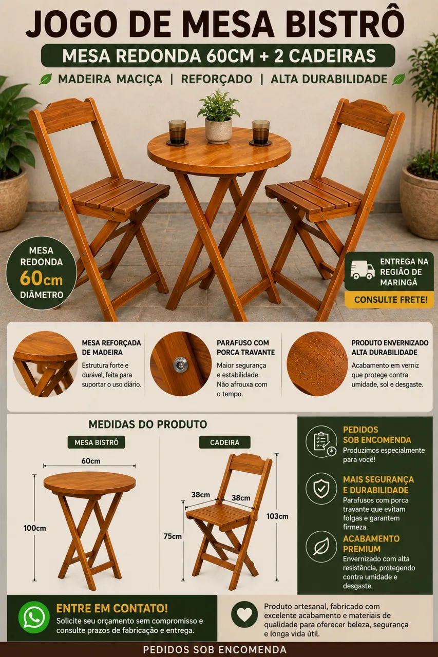 Jogo de mesa bistrô 