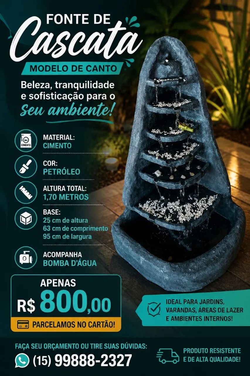 Fonte Cascata Modelo de Canto
