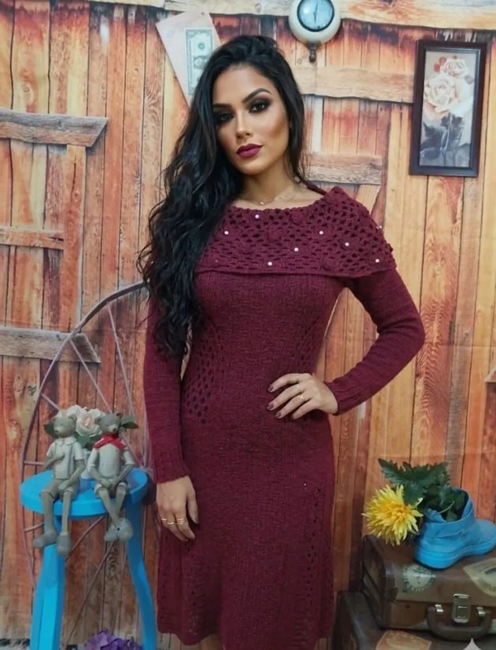 Vestido tricô mais modal:P/M