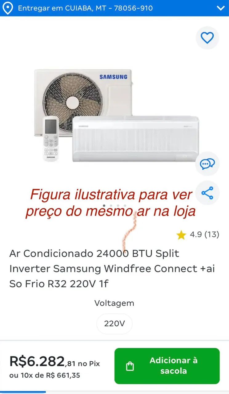 Ar condicionado split 24000Btu