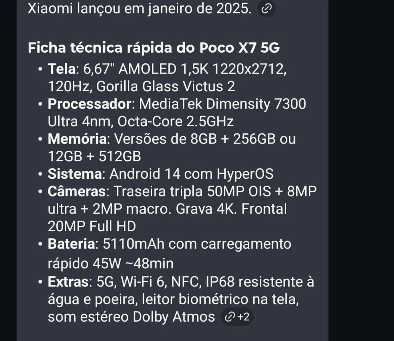 Celular xaomi Poco X7 seminovo impecável  - Foto 2