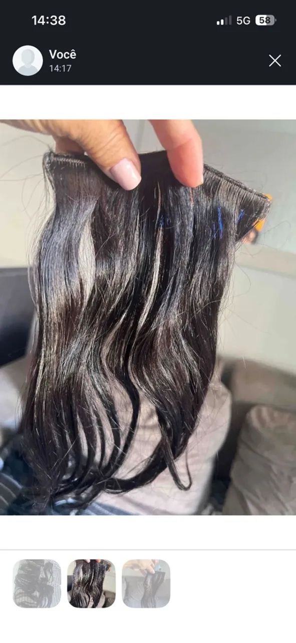 Cabelos humanos prontos pra um mega de 35cm com 150gr