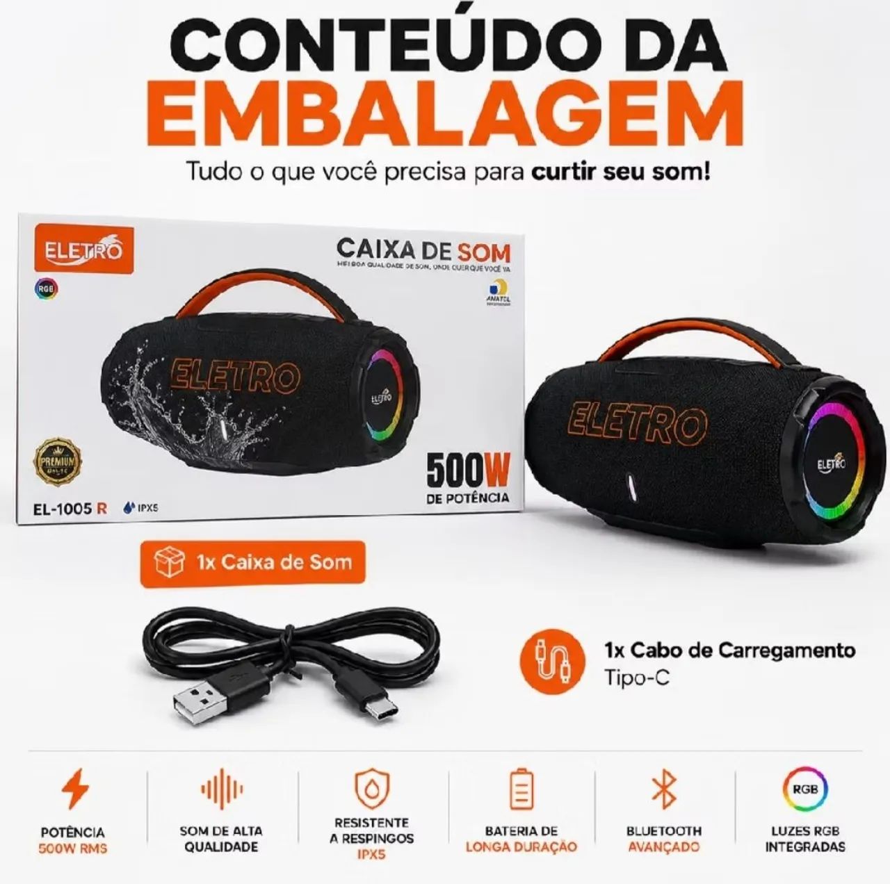 Versão original Eletro 500w grave Potente  - Foto 2