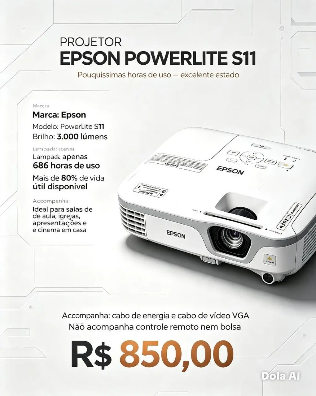  Projetor Epson PowerLite S11