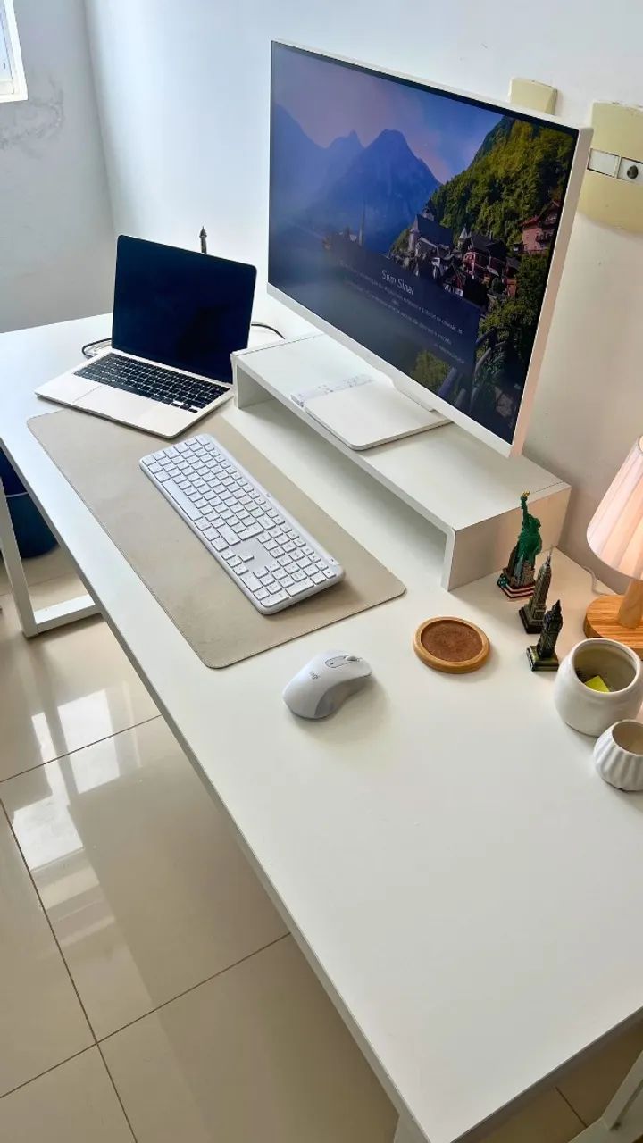 Mesa de escritório branca 1,60m x 60cm - Foto 2