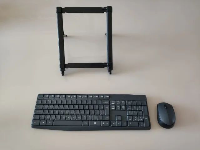 Kit Logitech Teclado Mouse e Suporte para Notebook - Foto 2