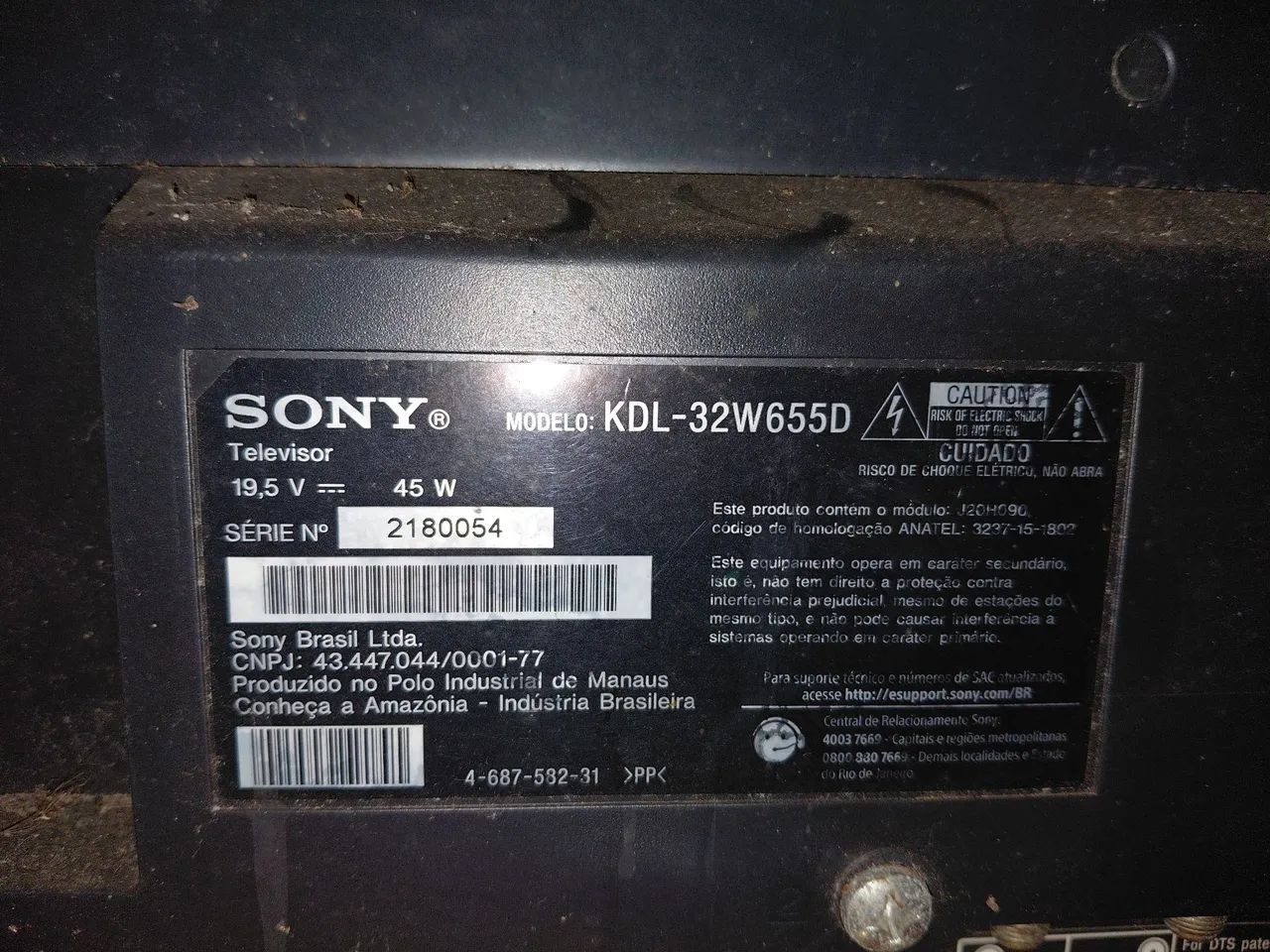 Tv para retirada de pecas