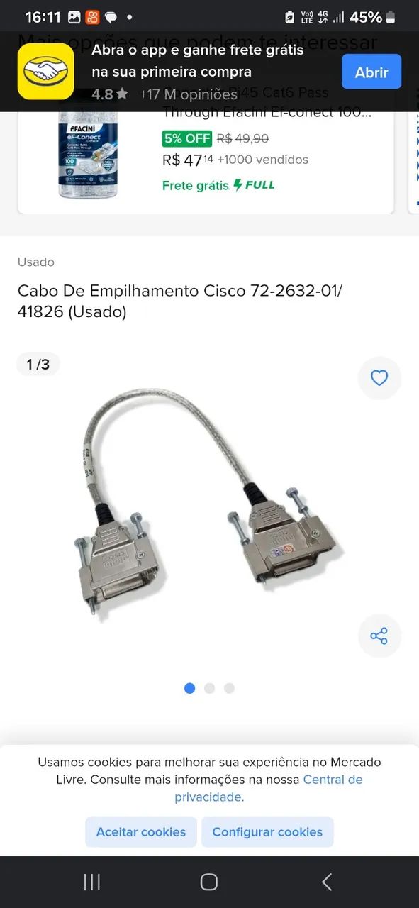 Cabos de Empilhamento Cisco (Diversos)
