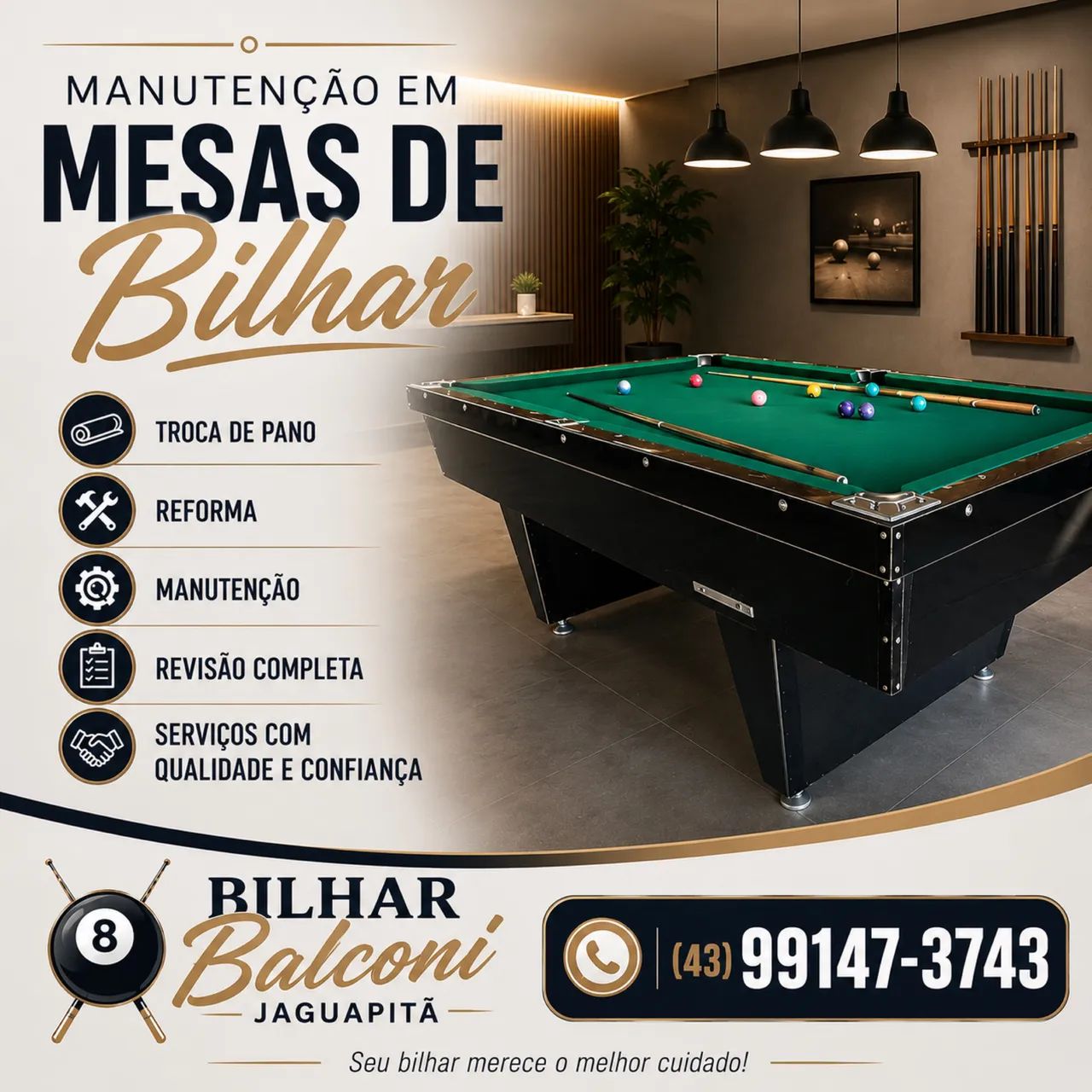     Reforma e Manutenção de Mesa de Sinuca