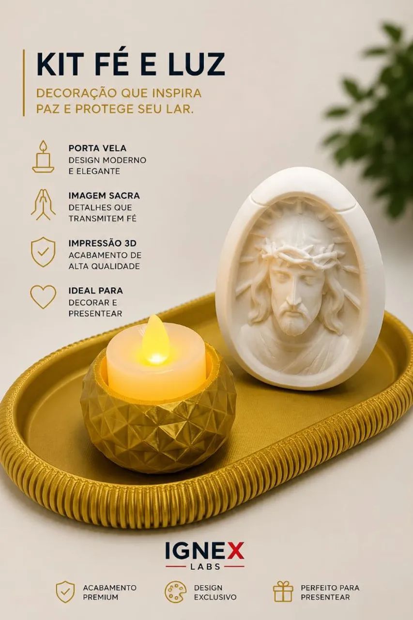  Kit da Fé com Iluminação LED | Decoração e Presente - Foto 2