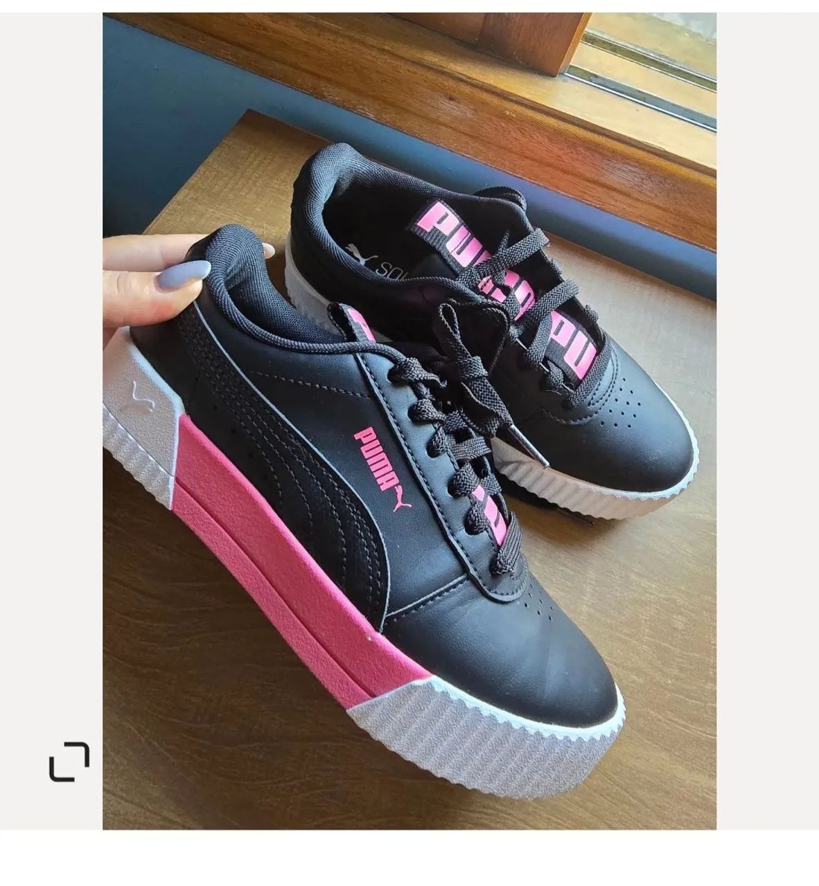 Tenis puma couro rosa