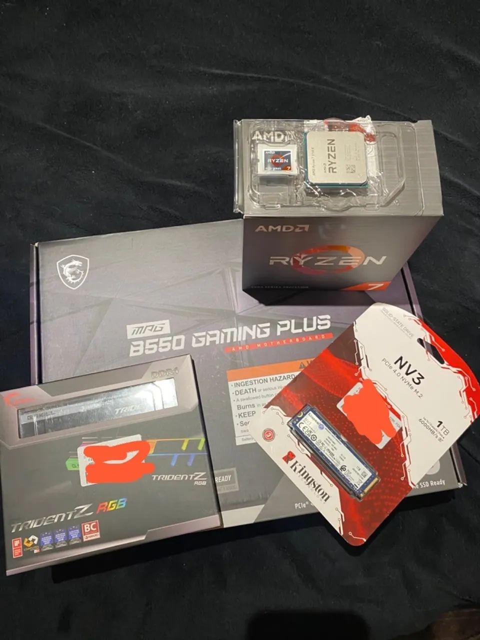 Kit processador Ryzen 7 5700x - MSI B550 GAMING PLUS - Memória