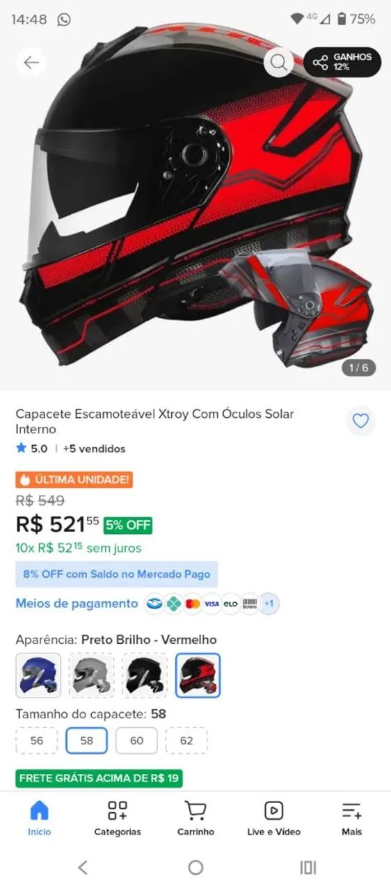 Capacete de moto 2 em 1. - Foto 3