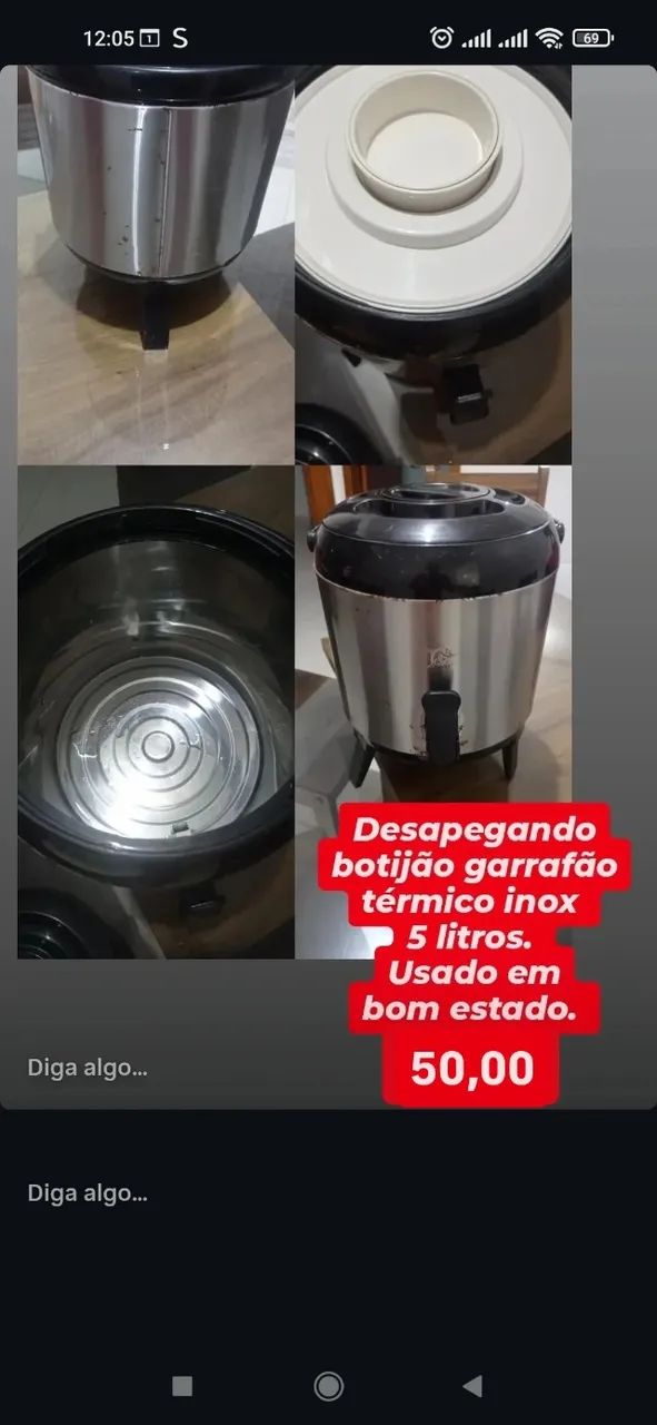 Botijão garrafão térmico