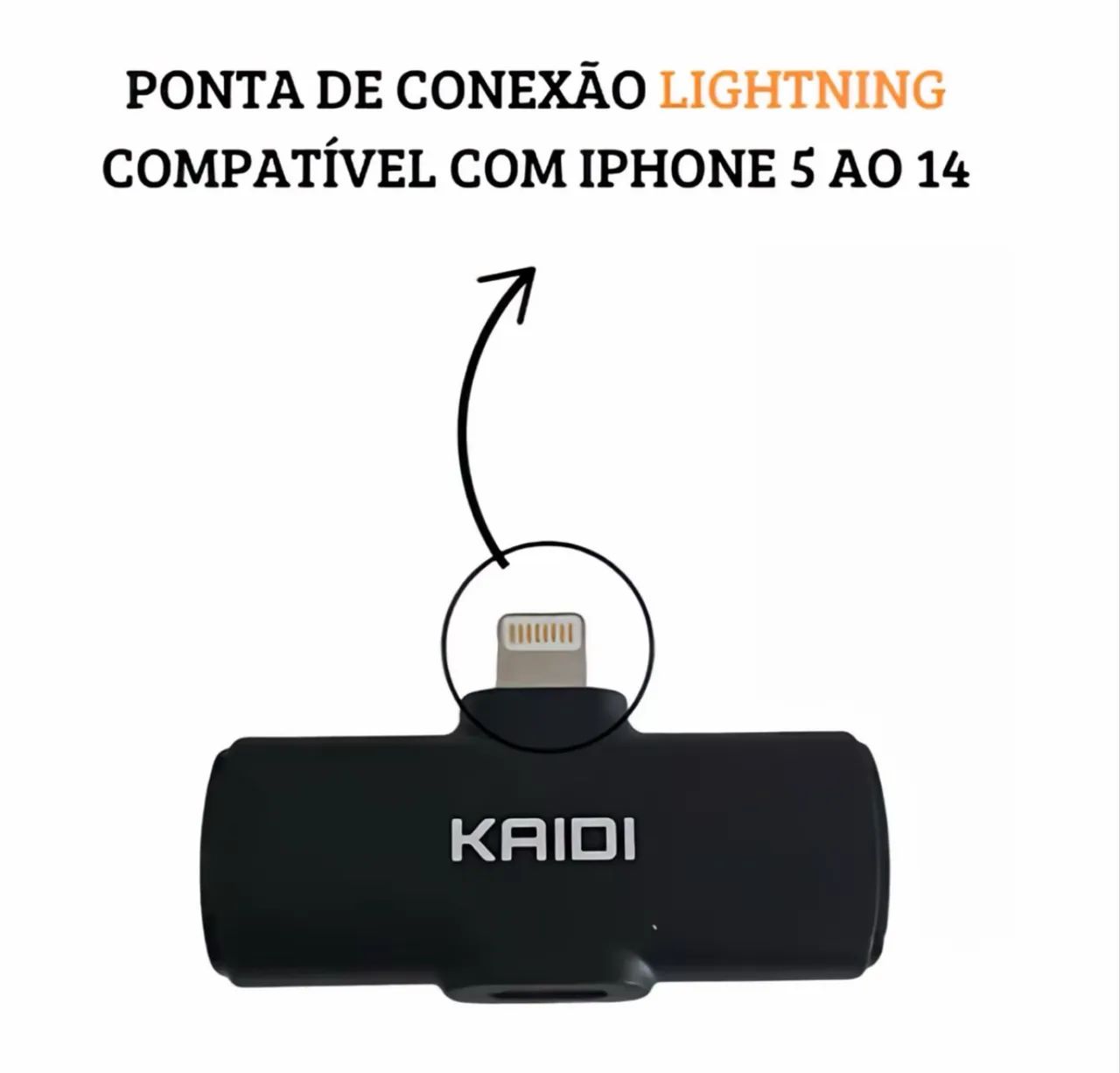 Microfone de lapela KMF4-A - para iPhone do 5 ao 14 - Foto 3