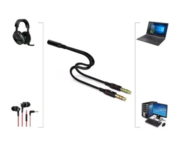 Cabo Adaptador P3 Fêmea para P2 Macho - Para Fone com Microfone Headphone Headset PC - Foto 4