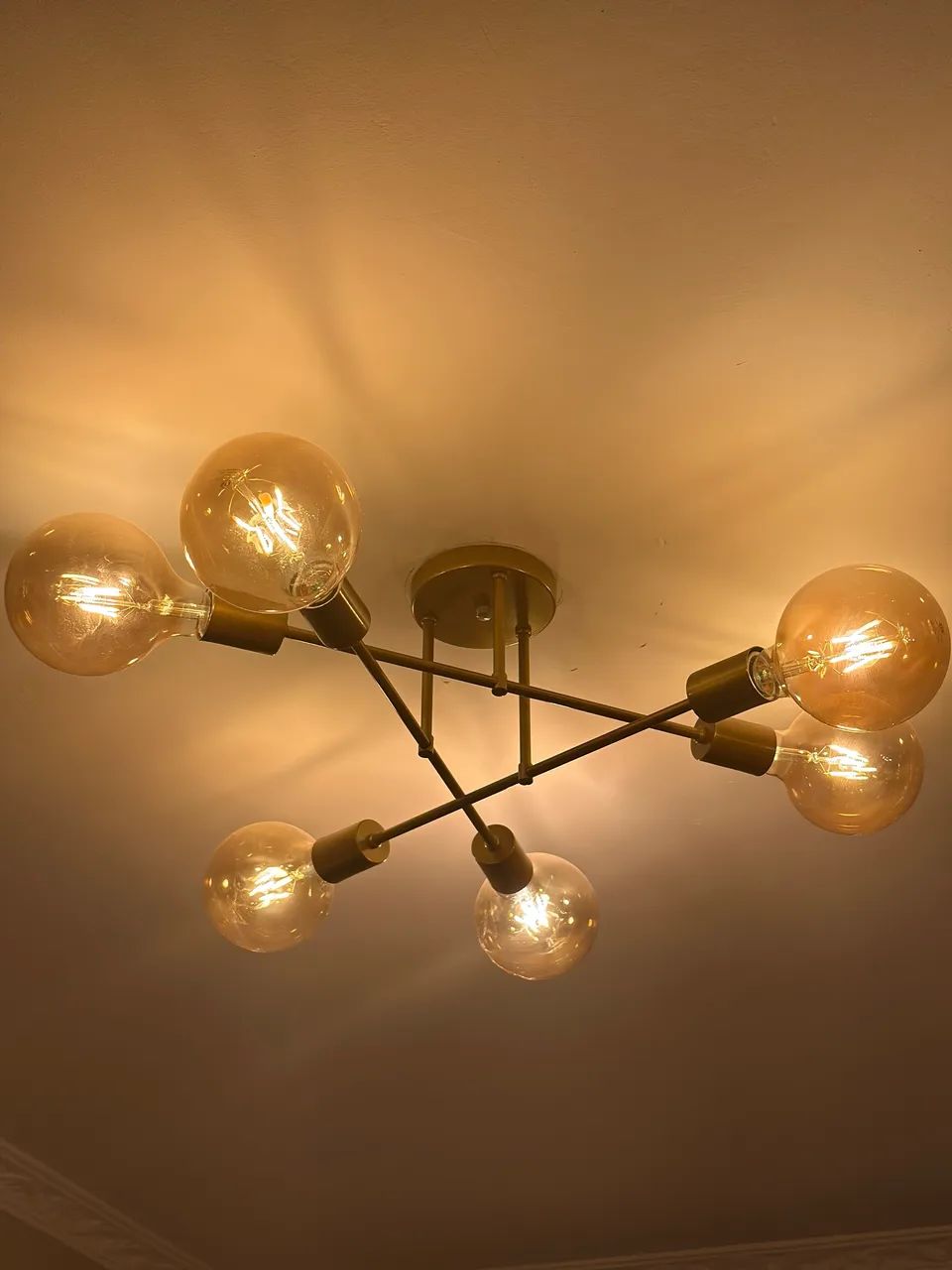 Luminária dourada teto - Foto 3