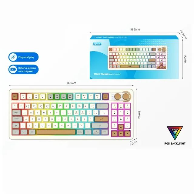 TECLADO MULTIMÍDIA TE146 - NÃO É MECÂNICO - Foto 2