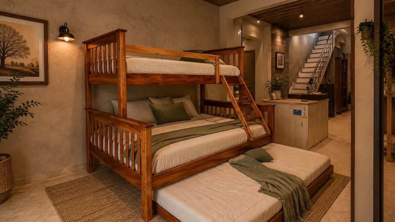 Cama casal com com cama solteiro - Foto 2