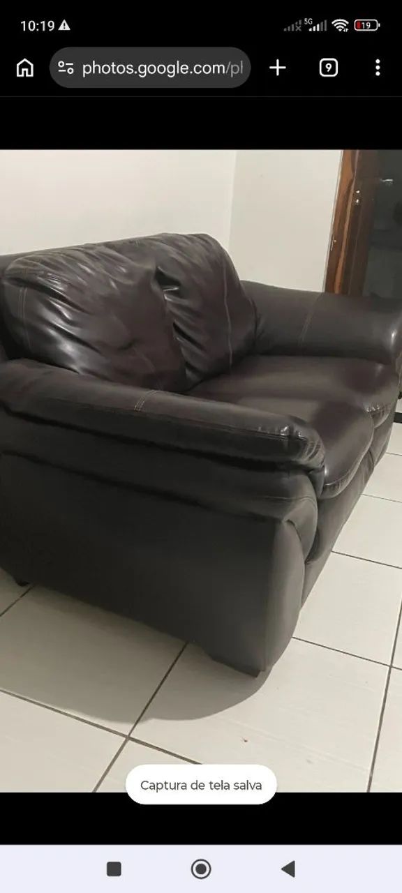 Sofá marrom escuro couro - Foto 3