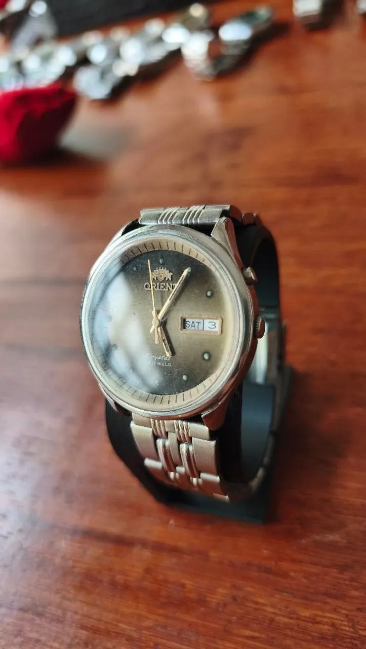 Relógio Orient Automático Vintage Ouro velho degradê bisel interno  - Foto 2