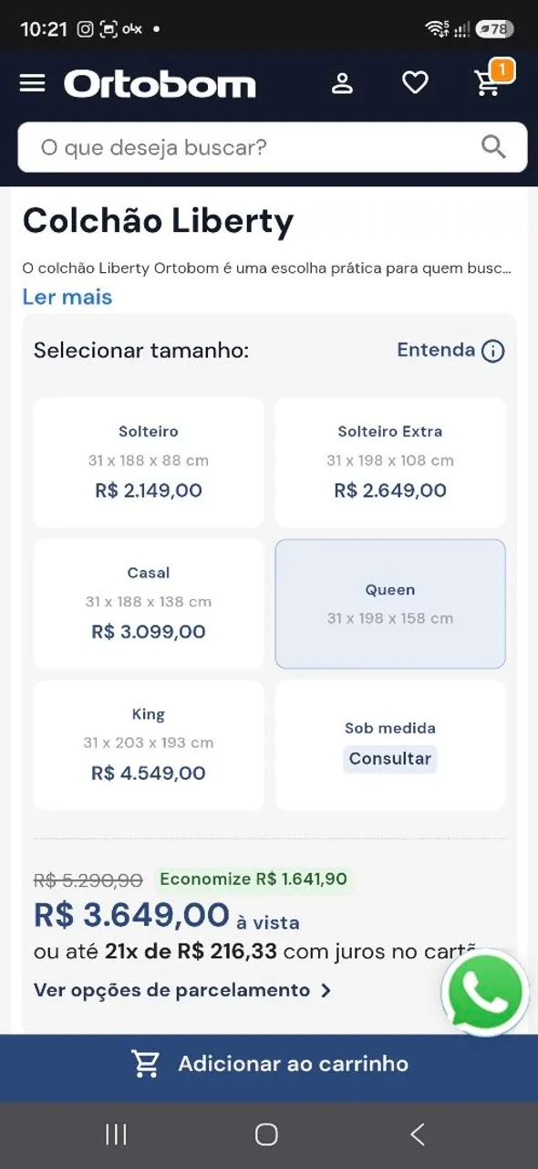  Colchão Liberty Ortobom Quem  - Foto 3