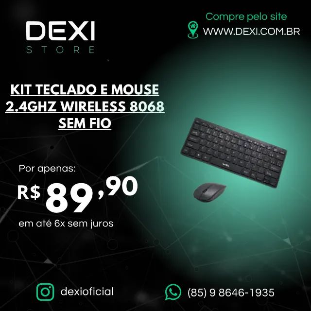 Teclado e Mouse Sem Fio 2.4ghz
