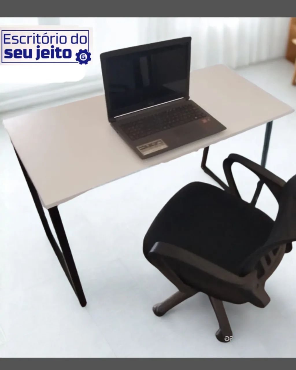Escrivaninha Industrial NOVA 1,1m REFORÇADA Mesa Multiuso Computador Notebook Escritório - Foto 4