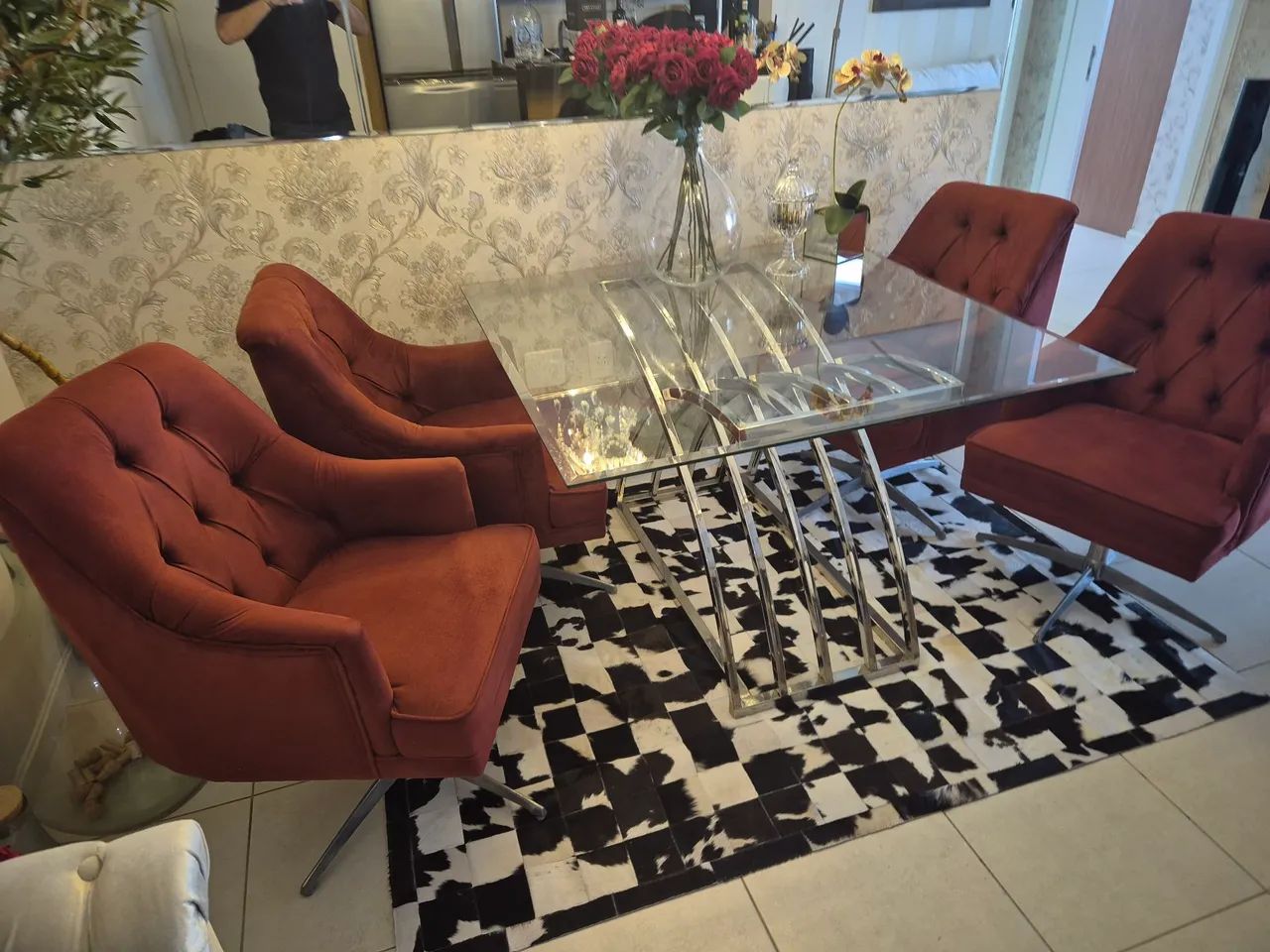 Mesa de vidro 1,20m x 1,20m - Foto 3