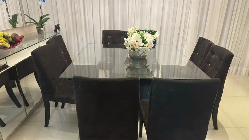 mesa de jantar quadrada 8 lugares - Foto 3