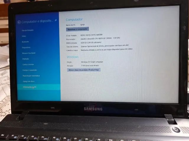 Notebook SAMSUNG- Preto - Usado