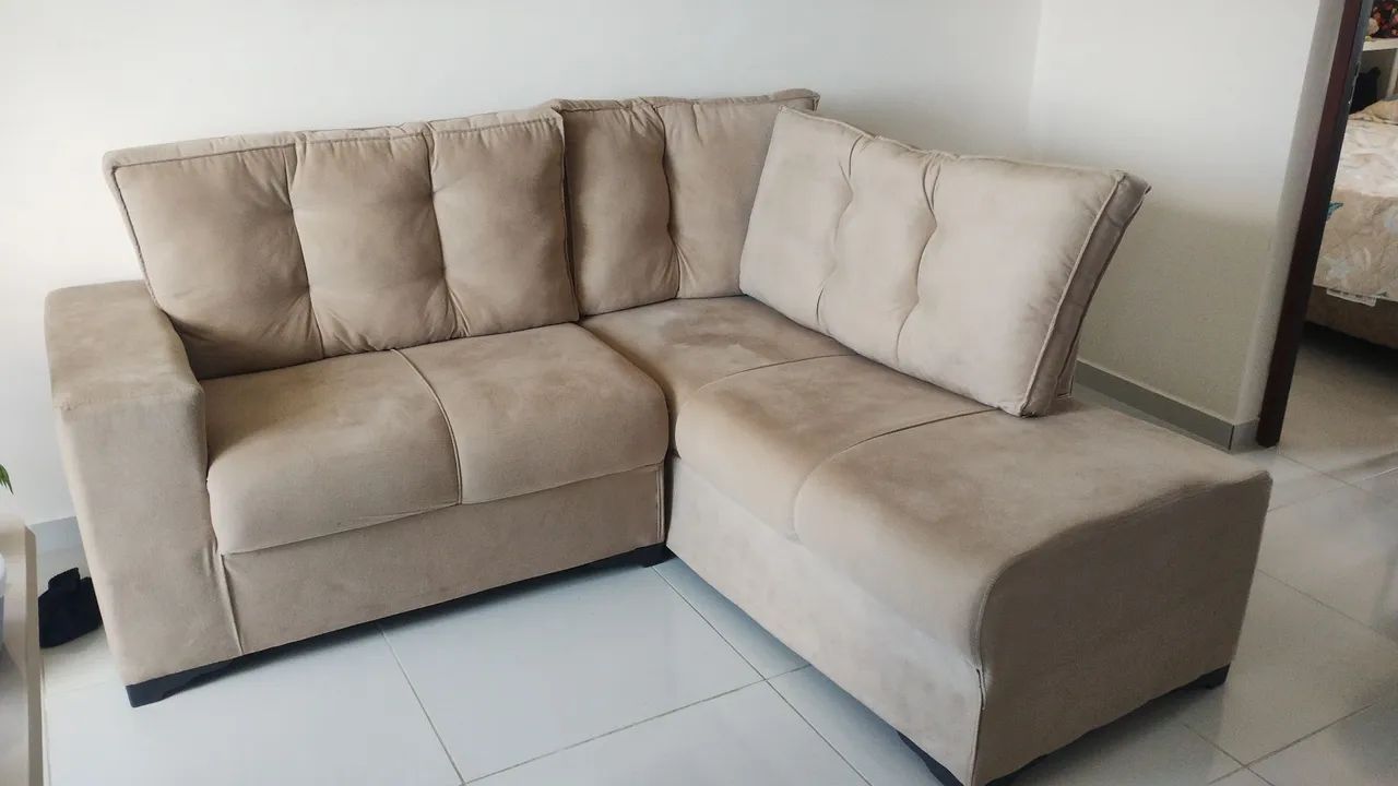 Sofá Novíssimo de canto (Bege) para vender rápido. - Foto 5