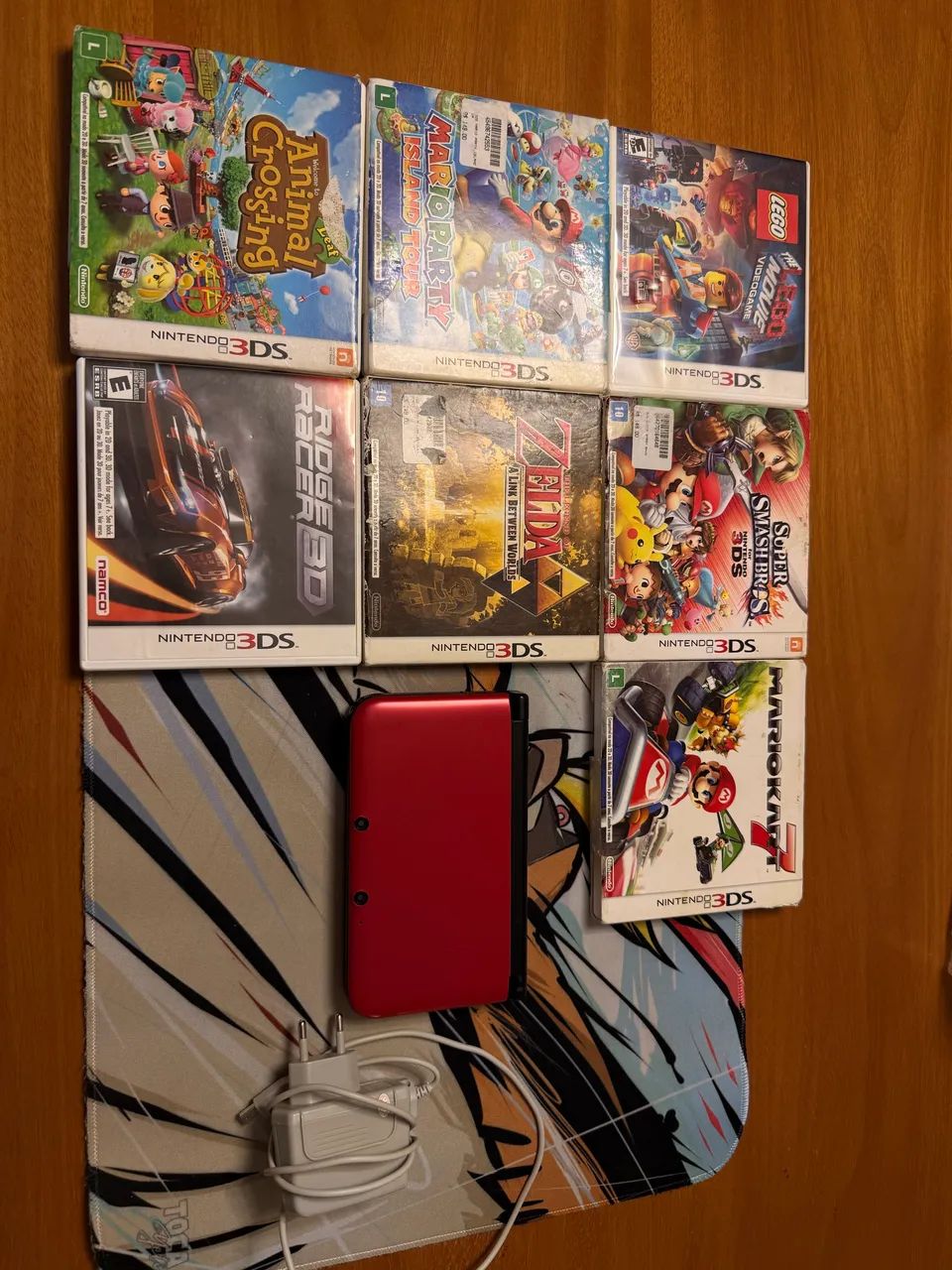 Nintendo 3DS XL Vermelho + 7 Jogos Originais + Carregador - Excelente Estado