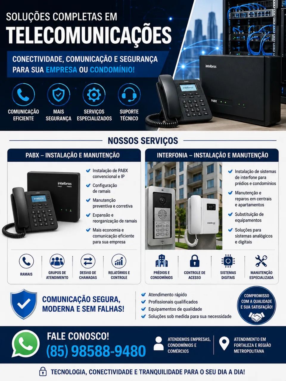 Serviço em PABX e Interfones predial 