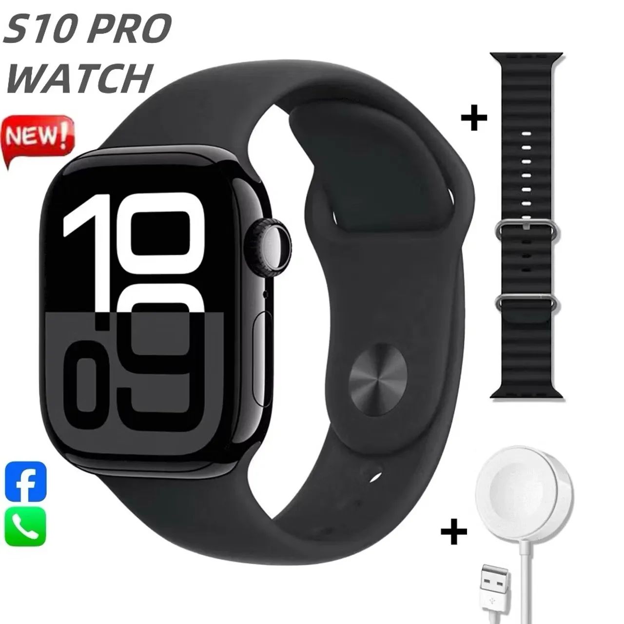  Smartwatch S10 Pro Série 10 - Bluetooth, Chamadas, GPS e ChatGPT 2 Pulseiras - Foto 3