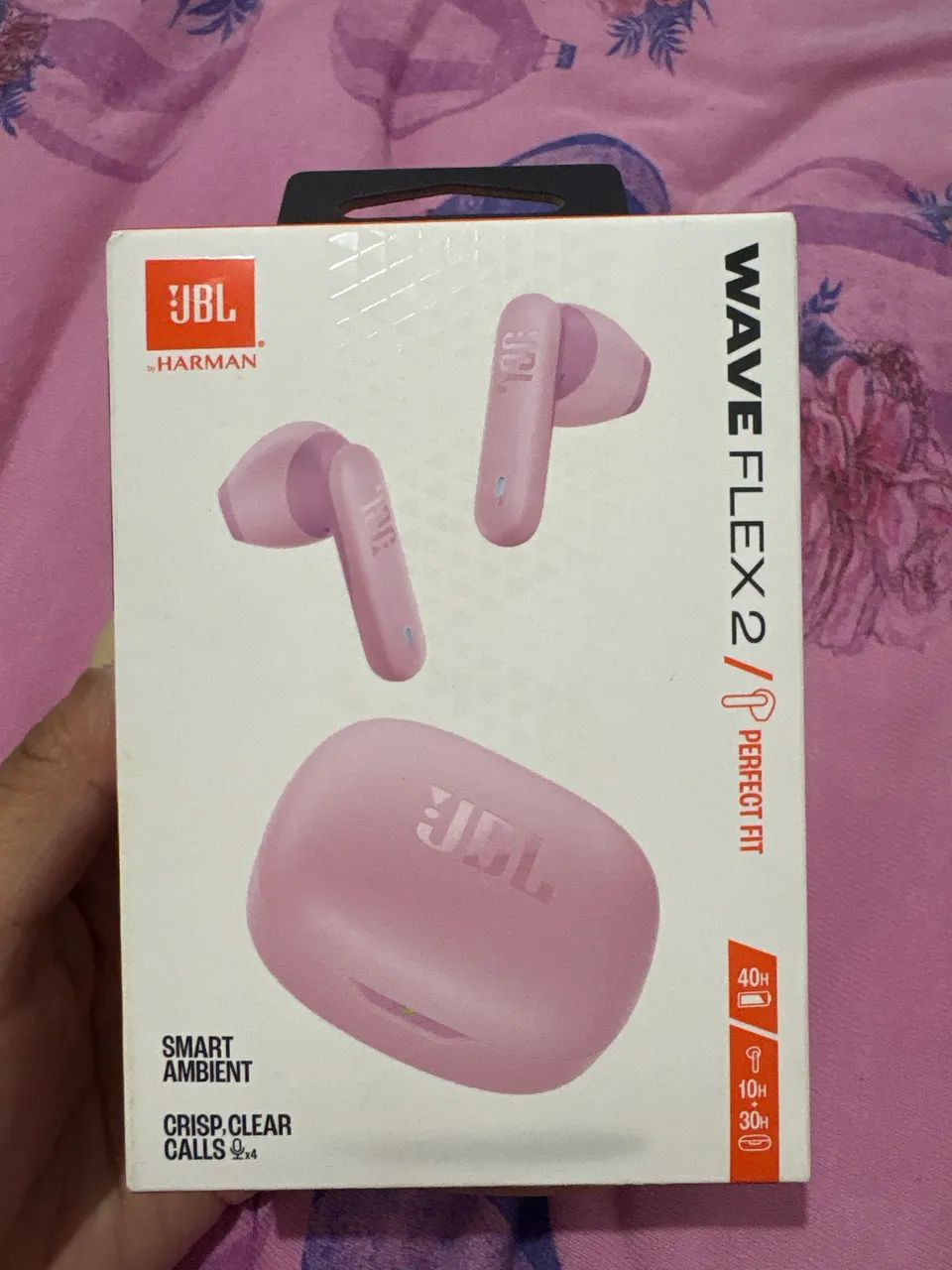 Fone de ouvido JBL wave flex 2 - Rosa/Roxo - Foto 2
