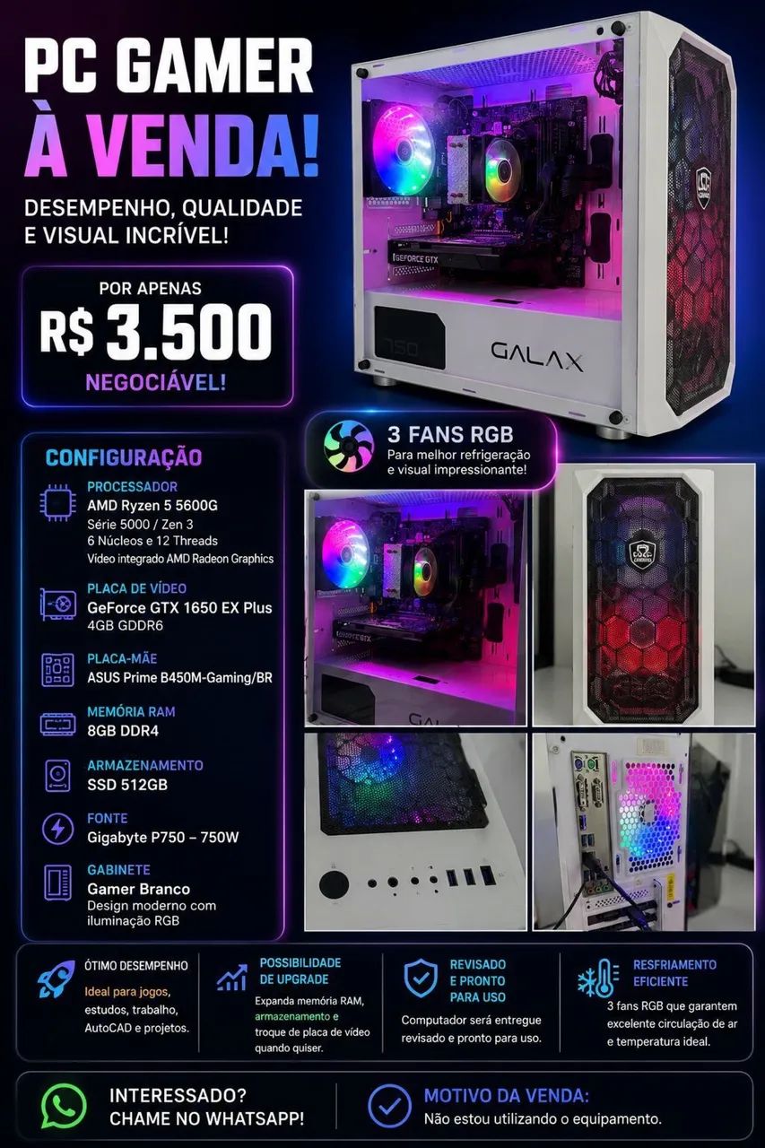 PC GAMER - jogos, autoCAD, projetos 