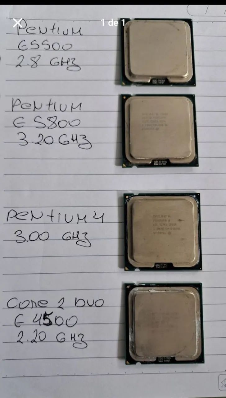 Processadores Intel<br>Todos funcionando <br>25 Reais a unidade