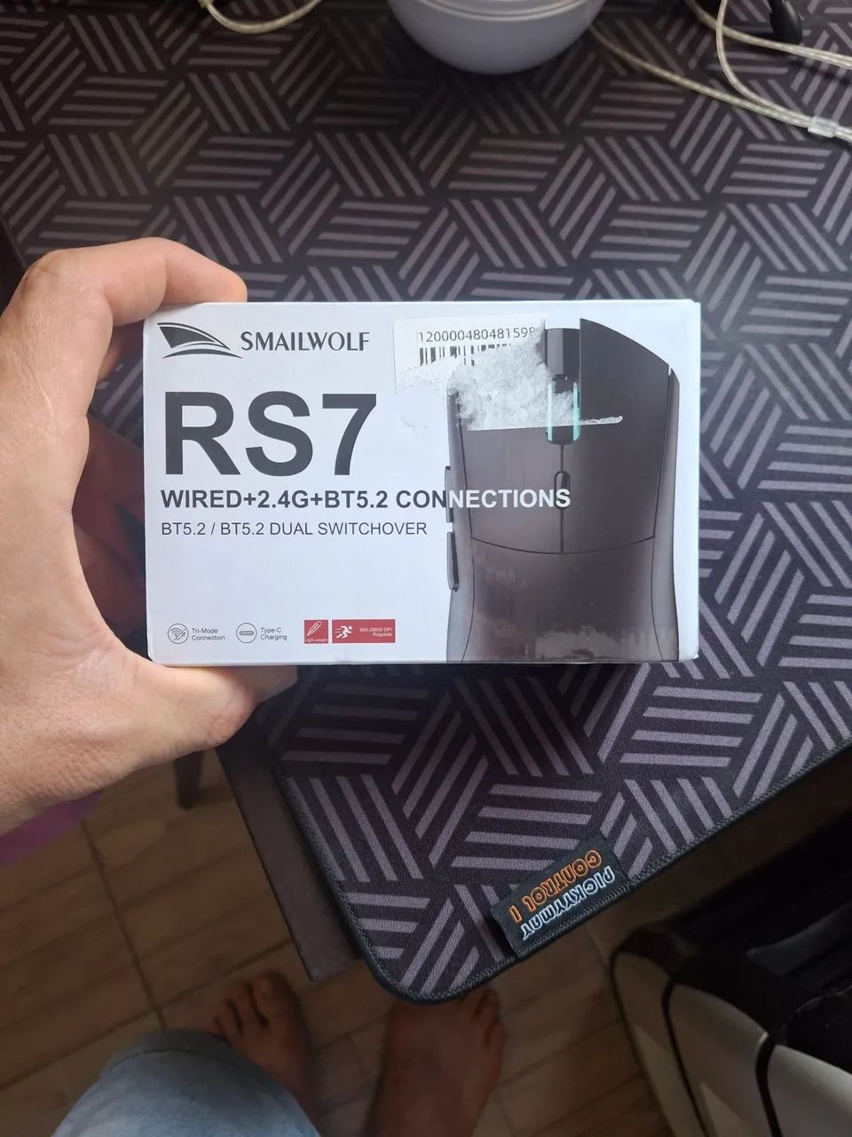 Mouse Gamer Sensor Paw 3311 Smailwolf Rs7, sem fio dangle 2.4ghz. - Foto 4