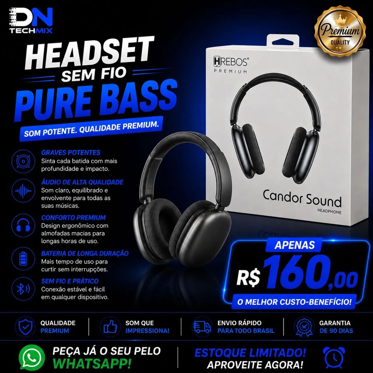 Fone sem fio Pure Bass