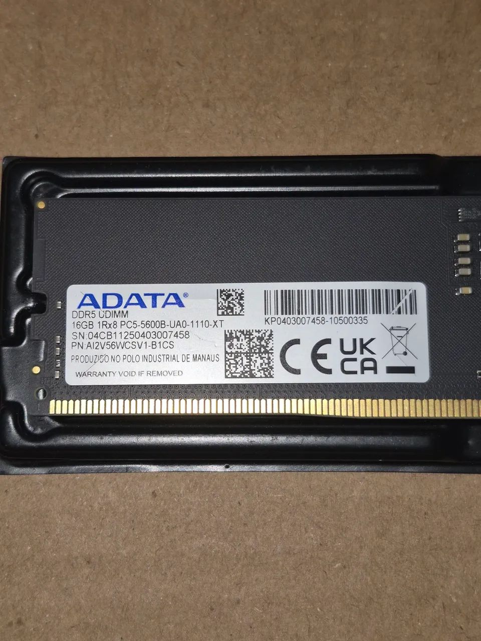 Memoria Ram Adata 16GB DDR5 5600MHZ 