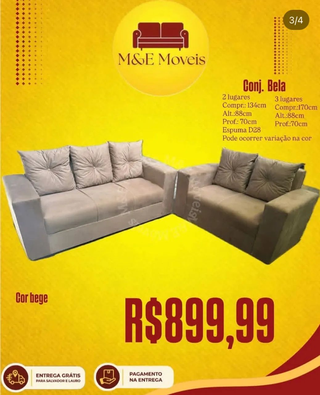 Conjunto de sofá 3e2 lugares novo com entrega grátis  - Foto 2