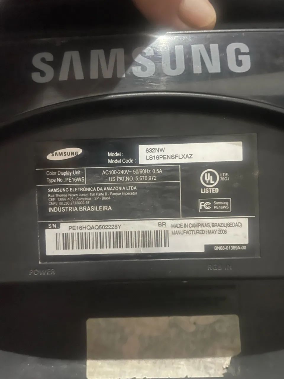 Monitor Samsung 16,5 polegadas  - Foto 3
