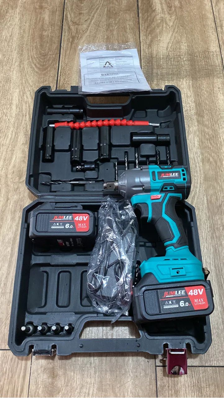 Chave De Impacto 48v Parafusadeira Furadeira Brushless 02 Bateria