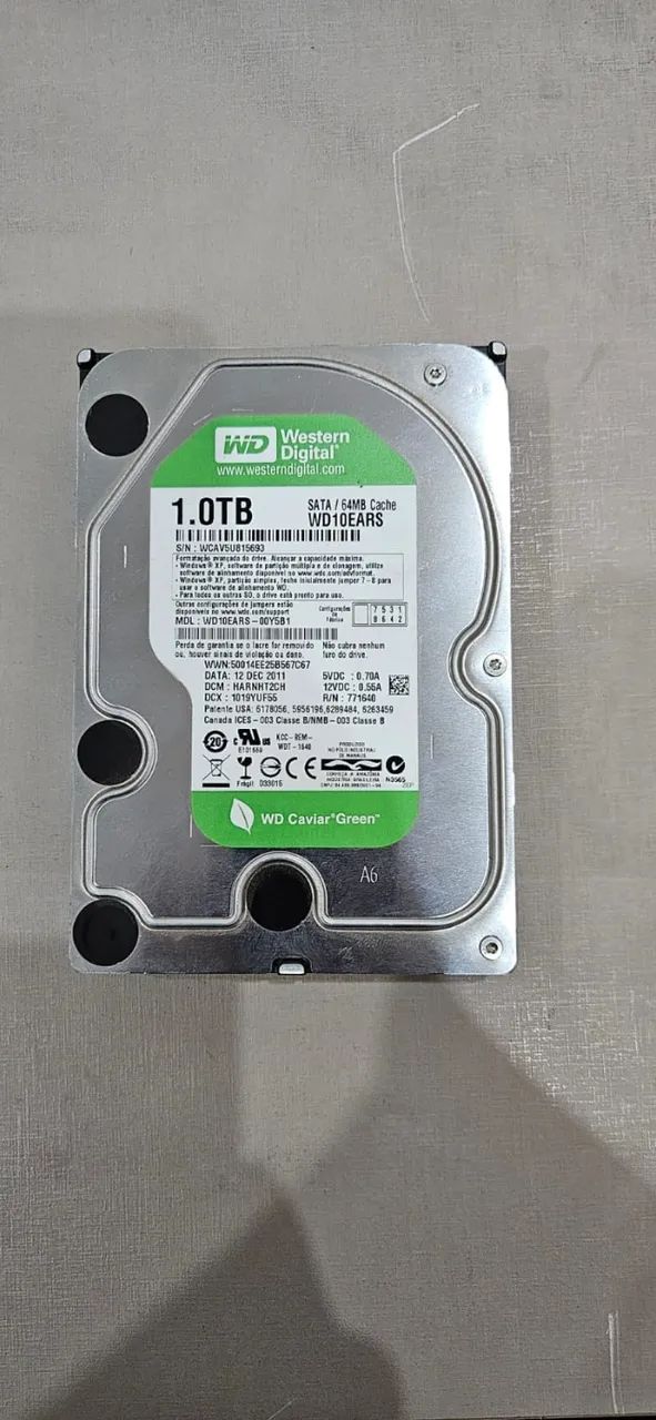 HD 3,5' 1TB WESTERN DIGITAL (USADO)