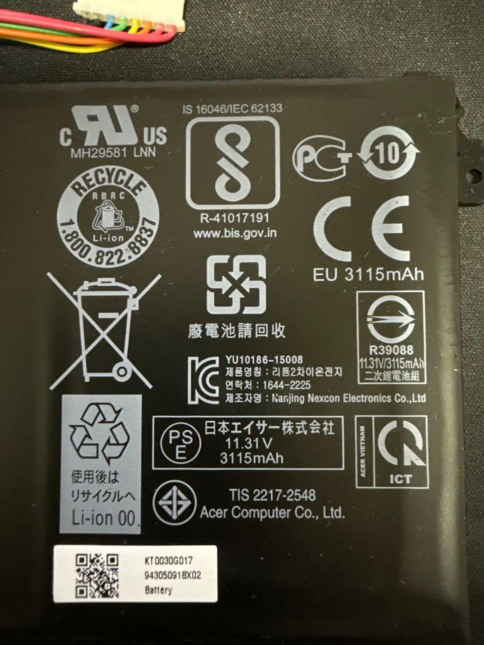 Bateria Acer ac14b18j 3icp5/57/81 usada - Foto 4