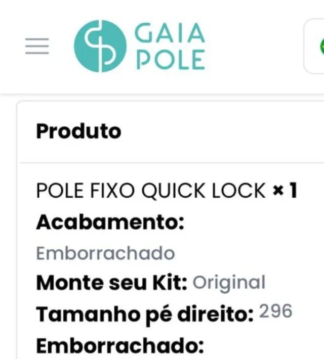 Barra de Pole dance - Nova